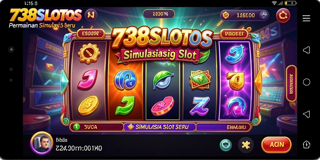Tampilan gameplay 738SLOTS yang memukau dengan berbagai mesin slot.