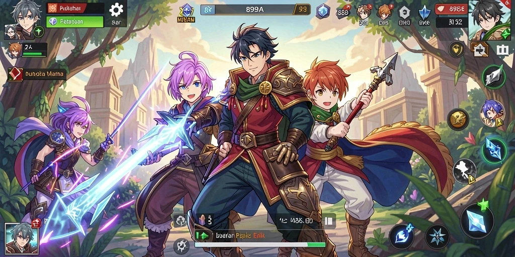 Gameplay menarik dengan karakter Anime yang beragam dan grafis menawan.