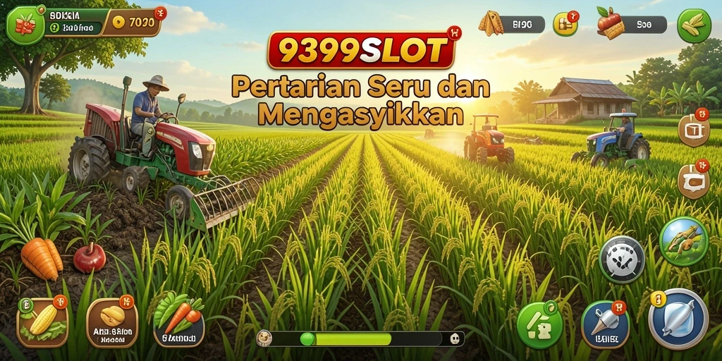 Tampilan gameplay menarik dari 9399SLOT yang menunjukkan aktivitas bertani.