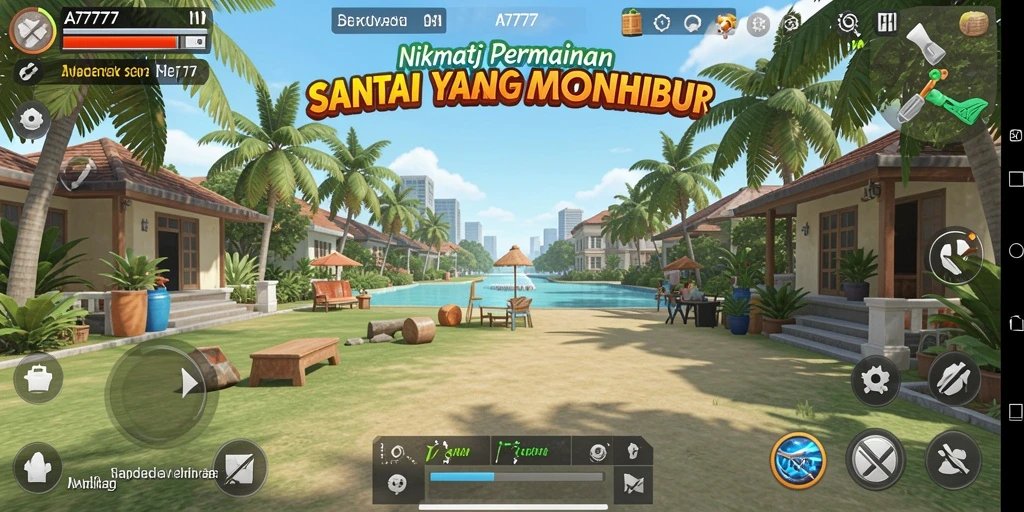 Screenshot gameplay A7777 yang menampilkan keseruan permainan santai.