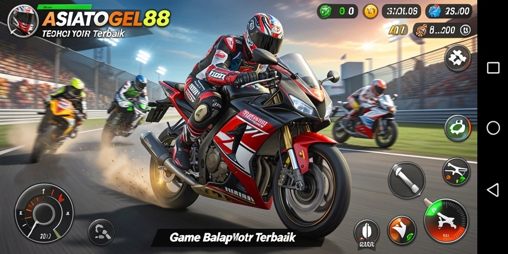 Tampilan menarik gameplay balap motor di ASIATOGEL88.