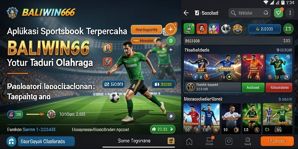 Tampilan interaktif dari permainan Sportsbook di BALIWIN66.