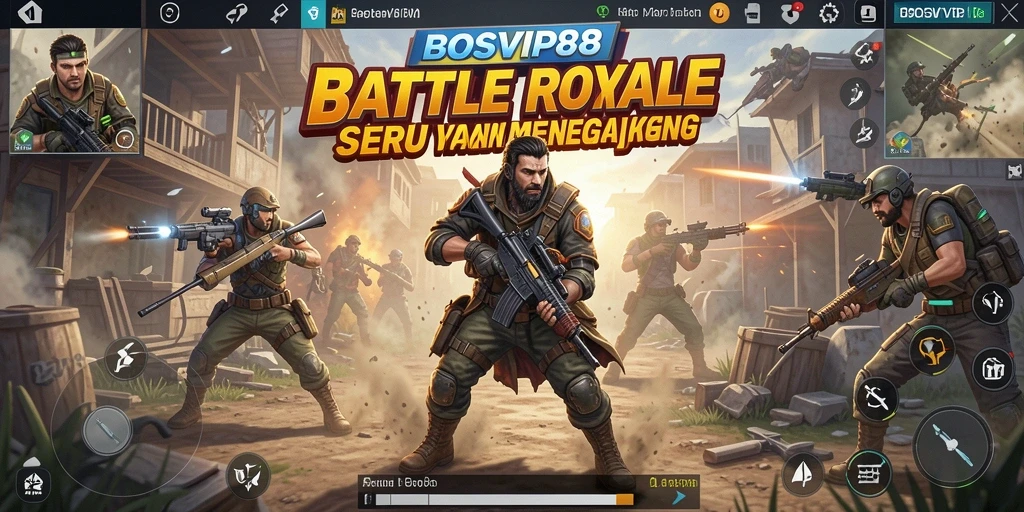 Gameplay mendebarkan dalam arena Battle Royale BOSVIP88.