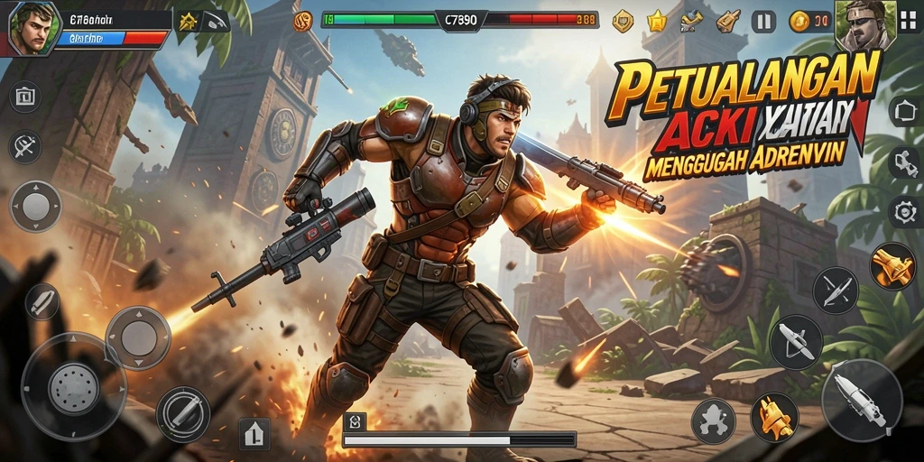 Screenshot C7890 menunjukkan aksi seru dalam pertempuran.