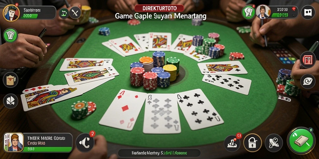 Tampilan menarik dari gameplay Gaple di DIREKTURTOTO.