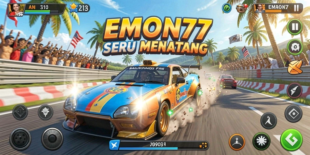 Tampilan menegangkan dari balapan cepat di EMON77.