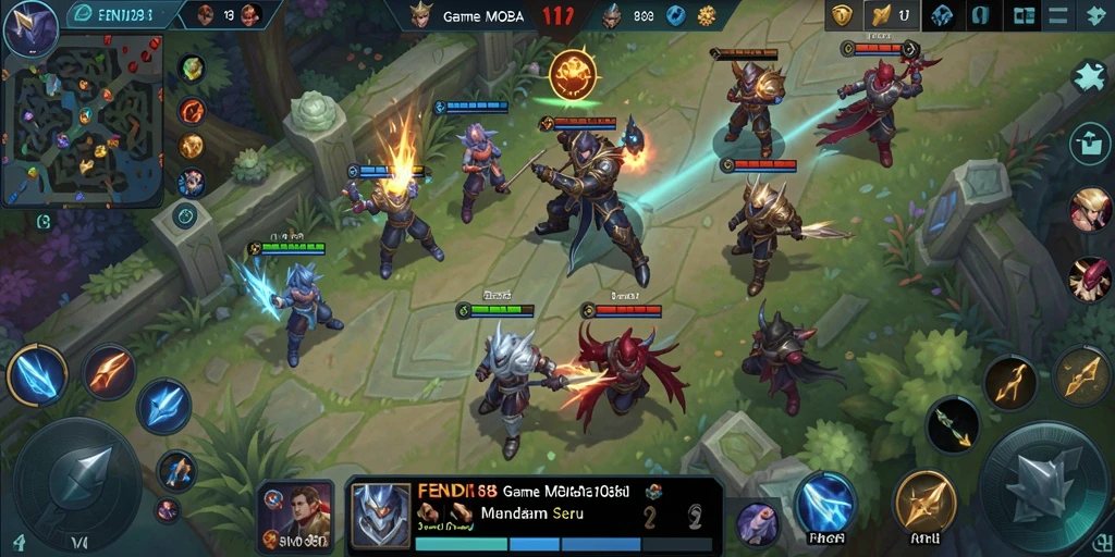 Tangkapan layar gameplay seru dari FENDI188 dengan tim yang berstrategi.