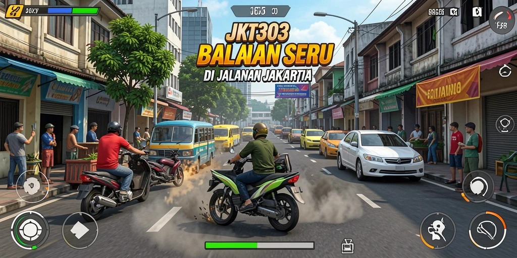 Gameplay balapan seru di JKT303 dengan grafis tajam.