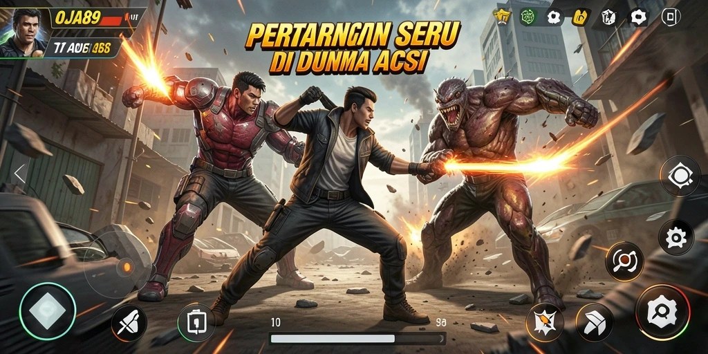 Tampilan seru gameplay OJA89 di medan pertempuran Action.