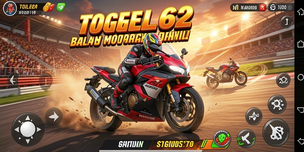 Tangkapan layar TOGEL62 menampilkan aksi balapan motor yang intens.