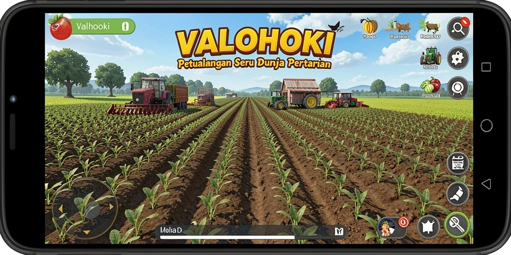 Tampilan gameplay menarik dari dunia pertanian dalam VALOHOKI.