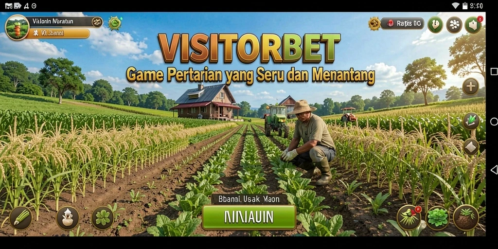 Screenshot gameplay <strong>VISITORBET</strong> menampilkan suasana bertani yang seru dan interaktif.